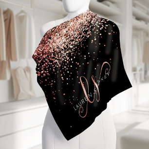 Rose Gold Blush Pink Glitter Glam Monogram Name Bandana