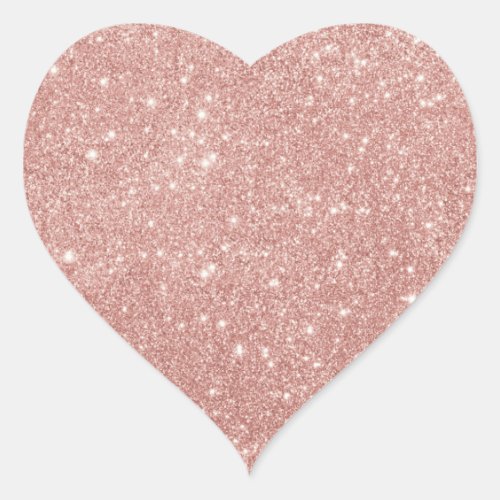 Rose Gold Blush Pink Glitter Heart Sticker