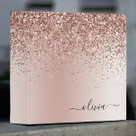 Rose Gold - Blush Pink Glitter Metal Monogram Name 3 Ring Binder<br><div class="desc">Rose Gold - Blush Pink Faux Foil Metallic Sparkle Glitter Brushed Metal Monogram Name Binder. This makes the perfect sweet 16 birthday,  wedding,  bridal shower,  anniversary,  baby shower or bachelorette party gift for someone that loves glam luxury and chic styles.</div>