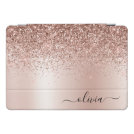 Rose Gold - Blush Pink Glitter Metal Monogram Name iPad Pro Cover Rose Gold - Blush Pink Glitter Metal Monogram Name iPad Pro Cover
