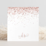 Rose Gold Blush Pink Glitter Metal  Notepad<br><div class="desc">Glam Rose Gold Glitter Elegant Monogram Notepad. Easily personalize this trendy chic notepad design featuring elegant rose gold sparkling glitter on a black background. The design features your handwritten script monogram with pretty swirls and name.</div>