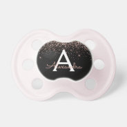 Rose Gold Blush Pink Glitter Monogram Baby Pacifier at Zazzle