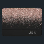 Rose Gold Blush Pink Glitter Monogram Initials<br><div class="desc">Rose Gold - Blush Pink and Black Faux Foil Metallic Sparkle Glitter  Monogram Name Laptop Case. This makes the perfect sweet 16 birthday,  wedding,  bridal shower,  anniversary,  baby shower or bachelorette party gift for someone that loves glam luxury and chic styles.</div>