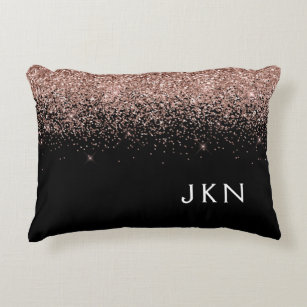 Pink Gold Black Decorative & Throw Pillows | Zazzle