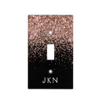 Rose Gold Blush Pink Glitter Monogram Initials