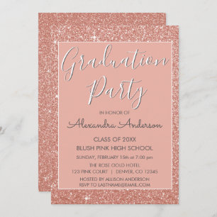 Rose Gold - Blush Pink Graduation Party Invitation