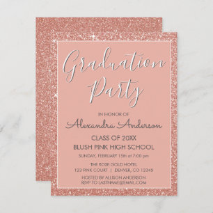Rose Gold - Blush Pink Graduation Party Invitation