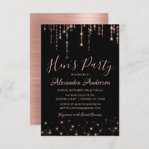 Rose Gold - Blush Pink Hen's Party Invitation