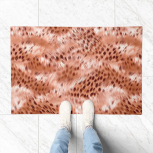 Rose Gold Blush Pink Leopard Doormat