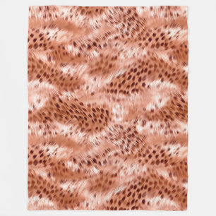 Rose Gold Blush Pink Leopard Fleece Blanket