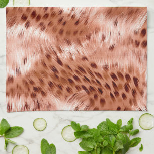 Rose Gold Blush Pink Leopard Kitchen Towel