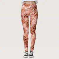 Glitter Blush Small Hearts Pink Rose Gold Sparkly Leggings