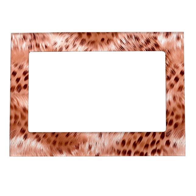 Rose Gold Blush Pink Leopard Magnetic Frame (Front)