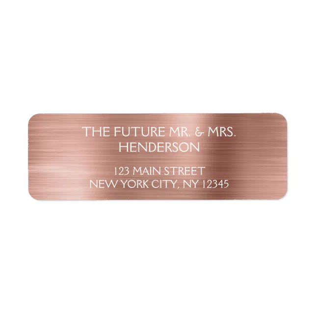 Rose Gold - Blush Pink Modern Wedding Label | Zazzle