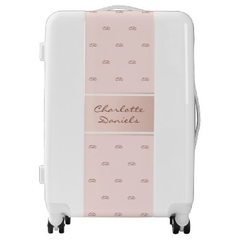Rose Gold Blush Pink Monogram Elegant Name Luggage by Thunes at Zazzle