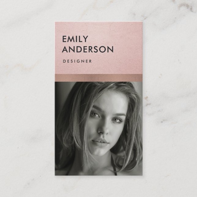 ROSE GOLD BLUSH PINK PEACH PERSONAL PHOTO INSERT (Front)