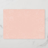 Rose Gold Blush Pink Quinceanera Princess Photo Foil Invitation (Back)