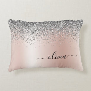 Pink and silver sales pillows