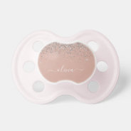 Rose Gold Blush Pink Silver Glitter Monogram Girly Pacifier at Zazzle