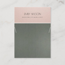 ROSE GOLD BLUSH PINK STEEL GREY NECKLACE DISPLAY BUSINESS CARD