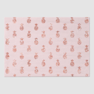 Rose Gold Blush Pink Tropical Glitter Pineapples Tissue Paper