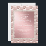 Rose Gold Blush Pink White 70th Birthday Party Invitation<br><div class="desc">Celebrate a special milestone with this beautiful 70th birthday party invitation, perfect for honoring a wonderful woman in style. Featuring a soft blend of metallic rose gold, blush pink, and white, this elegant design adds a touch of warmth and charm to the celebration. With its delicate details and modern accents,...</div>
