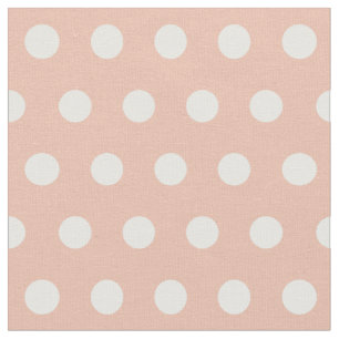 Rose gold/blush pink & white polka dots fabric