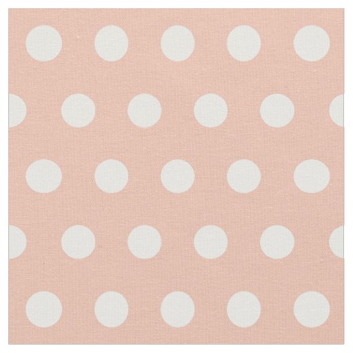 Rose gold/blush pink & white polka dots fabric
