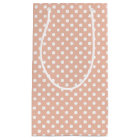 Rose gold/blush pink & white polka dots gift bag