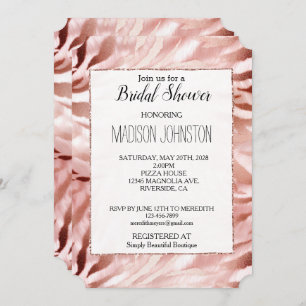 Rose Gold Blush Pink Zebra Invitation