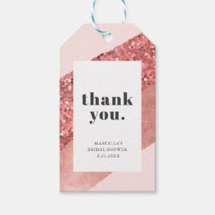 Rose Gold, Blush & Sequin Bridal Shower Gift Tags