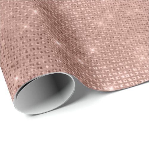 Rose Gold Blush Sequin Sparkly Crystals Girly Wrapping Paper
