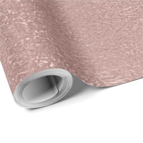 Rose Gold Blush Shimmer Metallic Pink Glitter Wrapping Paper