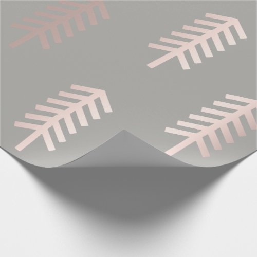 Rose Gold Blush Skinny Arrows Tribal Gray Grey Wrapping Paper