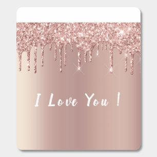 Rose Gold Blush Sparkle Drips - I Love You ! Breath Savers® Mints