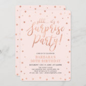 Rose Gold & Blush | Surprise Womens Birthday Party Invitation (Front/Back)