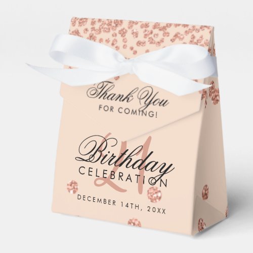 Rose Gold Blush Thank You 21st Birthday Confetti Favor Boxes