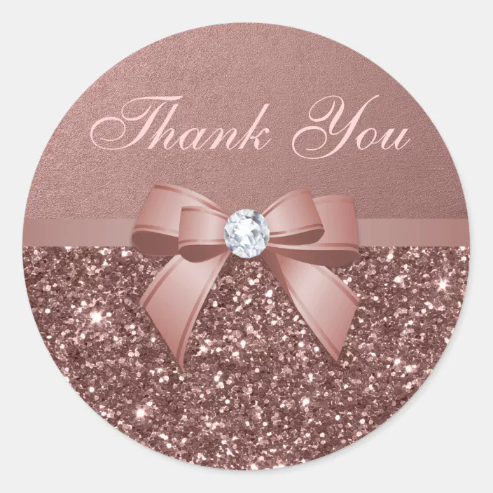 Rose Gold Small Business Thank You Stickers 25 pieces