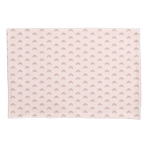 Rose gold blush tiara crown pattern girl pillow case