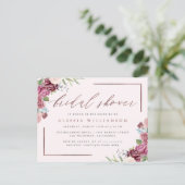 Rose Gold Blush Watercolor Floral Bridal Shower Invitation Postcard (Standing Front)