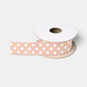 Rose gold/blush & white polka dot ribbon