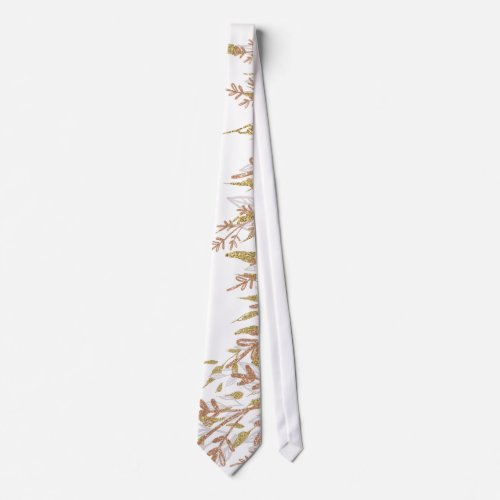 Rose Gold Blush White Watercolor Neck tie