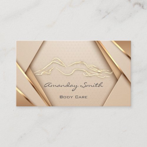 Rose Gold Body Care Logo SPA Welleness Business Card