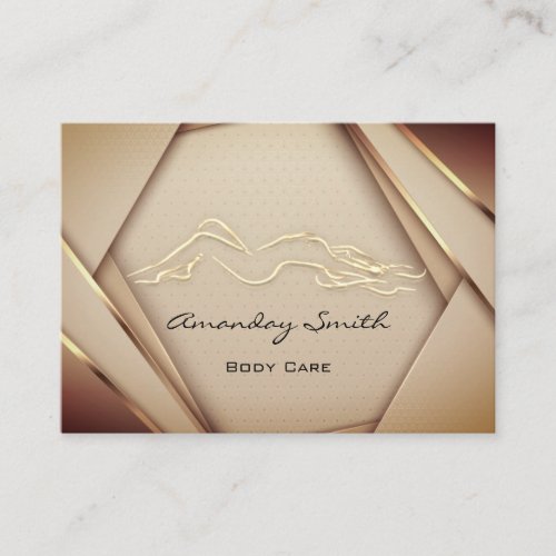 Rose Gold Body Sclupting Care Logo Wellness Business Card