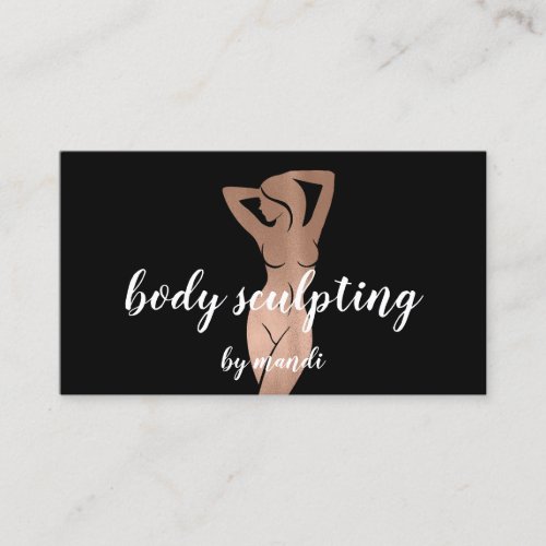 Rose Gold Body Sclupting Massage Logo QR Business Card