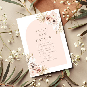 Rose Gold Boho Beach Wedding Invitation