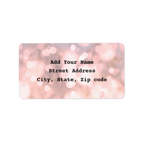 Rose Gold Bokeh Pink Elegant Simple Glittery Cool Label