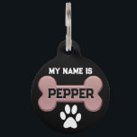 Rose Gold Bone | Personalize  Pet ID Tag<br><div class="desc">Personalize Animal Pet ID Tag. Featured with a rose gold bone ready to add your wording on the front and back. ✔Note: To start fresh with your text... just delete the text on this product and you can choose your font style, size and color from Zazzle's Design Tool Area. 📌If...</div>