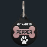 Rose Gold Bone | Personalize  Pet ID Tag<br><div class="desc">Personalize Animal Pet ID Tag. Featured with a rose gold bone ready to add your wording on the front and back. ✔Note: To start fresh with your text... just delete the text on this product and you can choose your font style, size and color from Zazzle's Design Tool Area. 📌If...</div>