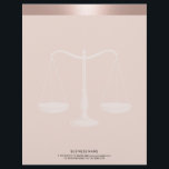 Rose Gold Border Lawyer Scale Attorney at Law Letterhead<br><div class="desc">Rose Gold Border Lawyer Scale Attorney at Law Letterhead.</div>